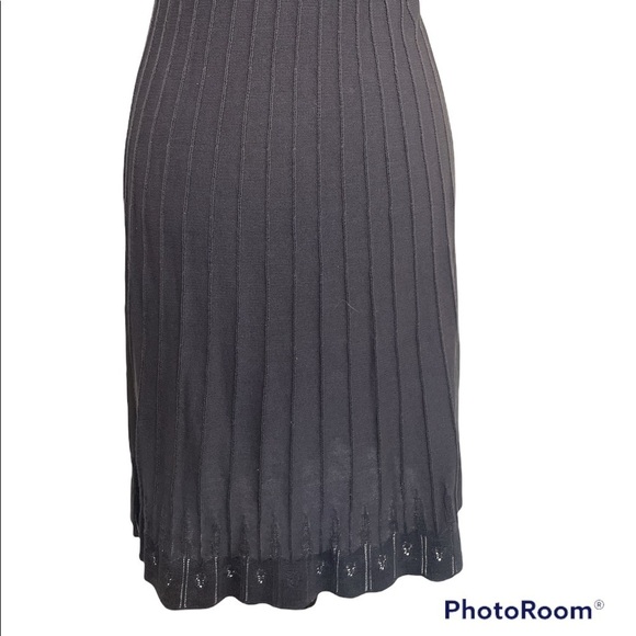 Peruvian Connection Gray Knit Pima Cotton Dress Romantic classy Beautiful MP - Picture 5 of 16